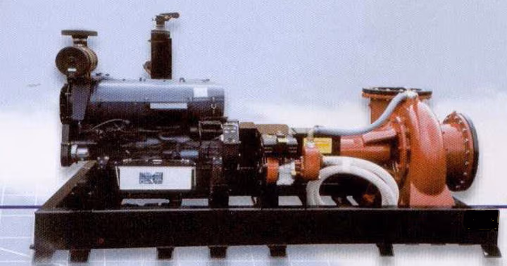 Dieselmotorpumpe DN600 auf Grundrahmen