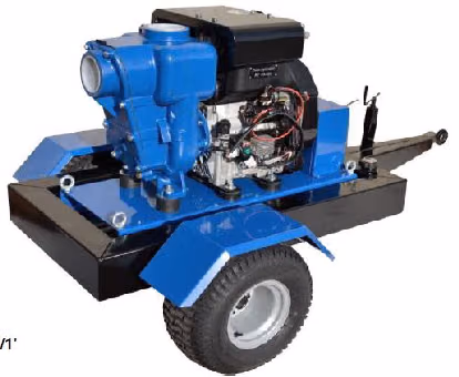 Diesel-Motorpumpe HH4"-100, fahrbar, mit Elektrostart und Batterie